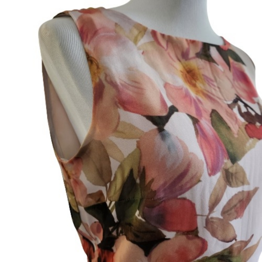 ⬇️T Tahari Floral Print Sleeveless Midi Dress - Picture 7 of 14